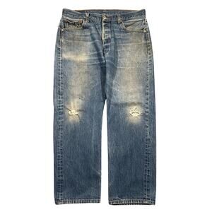 Y2K Levi’s 501 Jeans 34x28 Button Fly Original Blue Denim Pants Straight